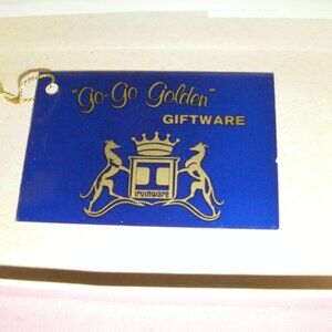 RARE Vintage Gold Metal Napkin, Envelope or Bill Holder--Unique one-of-a-kind